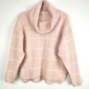 Clarisbelle Sweater Pink Blush Cowl Neck Solid Soft Knit Sz S Soft Girl Feminine